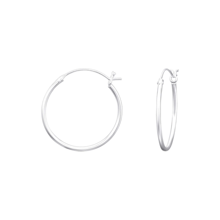 925 Sterling Silber Creolen Ohrringe Stärke 1,2mm mit französischem Verschluss 20mm