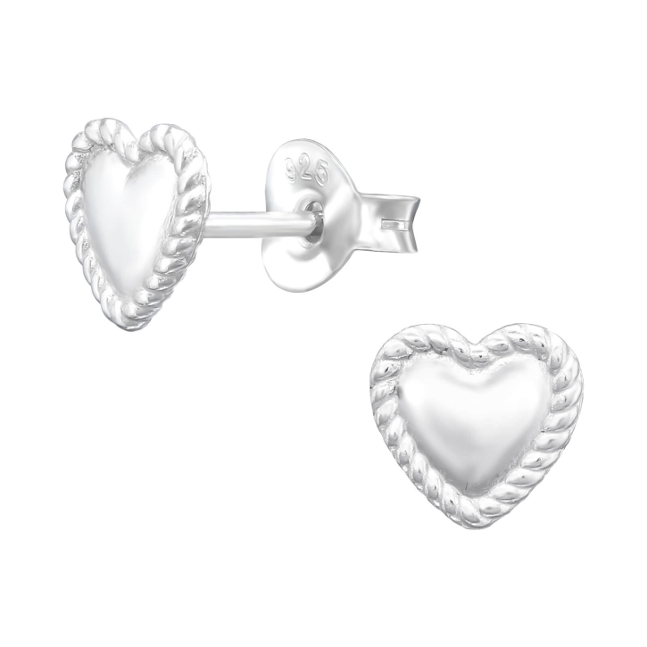 Ohrringe Ohrstecker 925 Sterling Silber Herz mit Seil