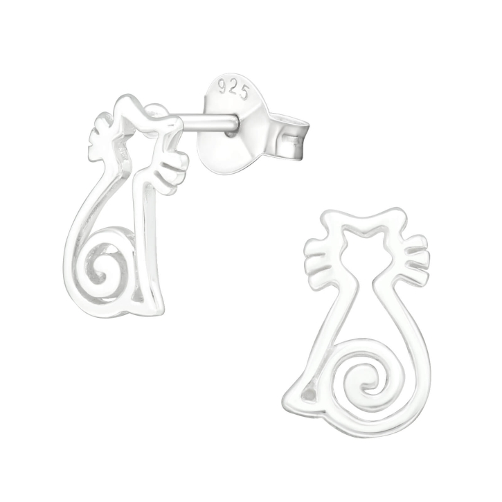 Ohrringe Katze Ohrstecker 925 Sterling Silber