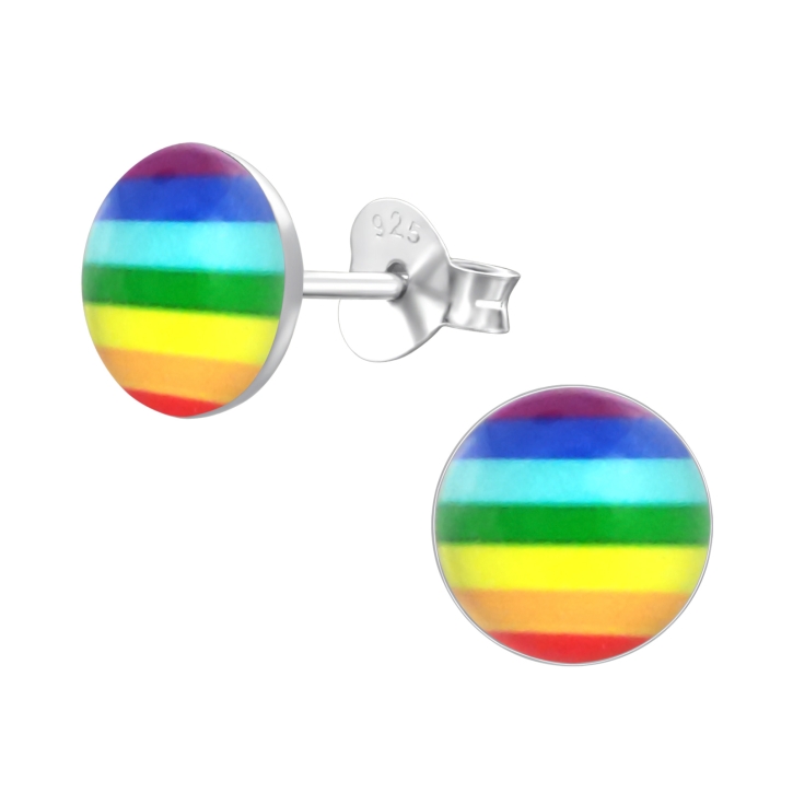 Regenbogen Ohrringe Ohrstecker 925 Sterling Silber