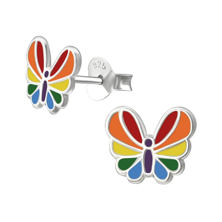 Kinderohrringe Ohrstecker 925 Sterling Silber Regenbogen Schmetterling