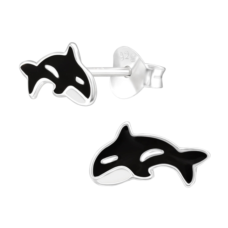 Orca Ohrstecker Ohrringe Killerwal 925 Sterling Silber Schwertwal