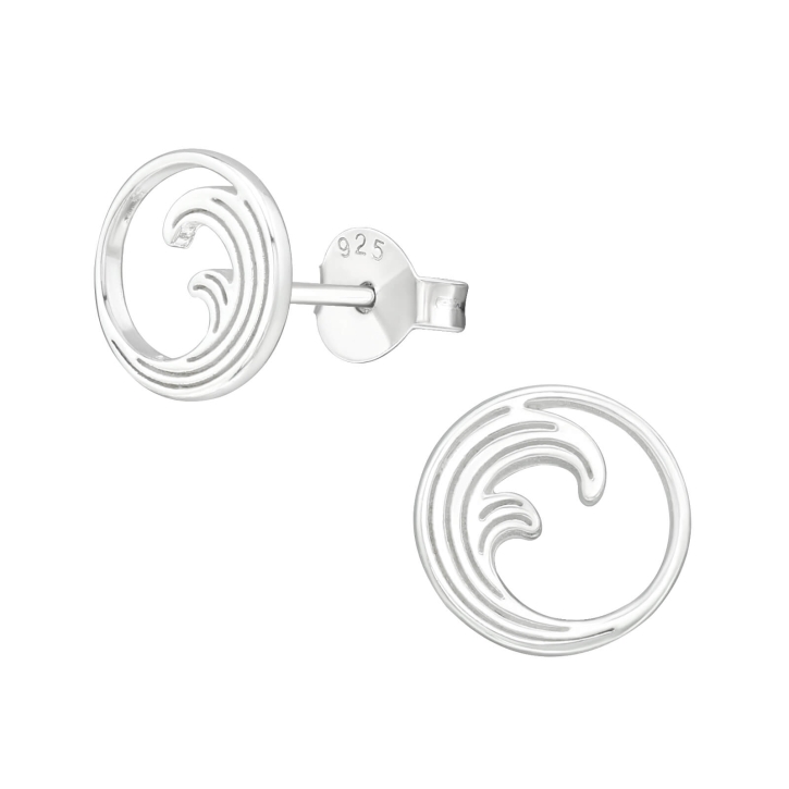 Ohrringe 925er Sterling Silber Ohrstecker mit Wellen