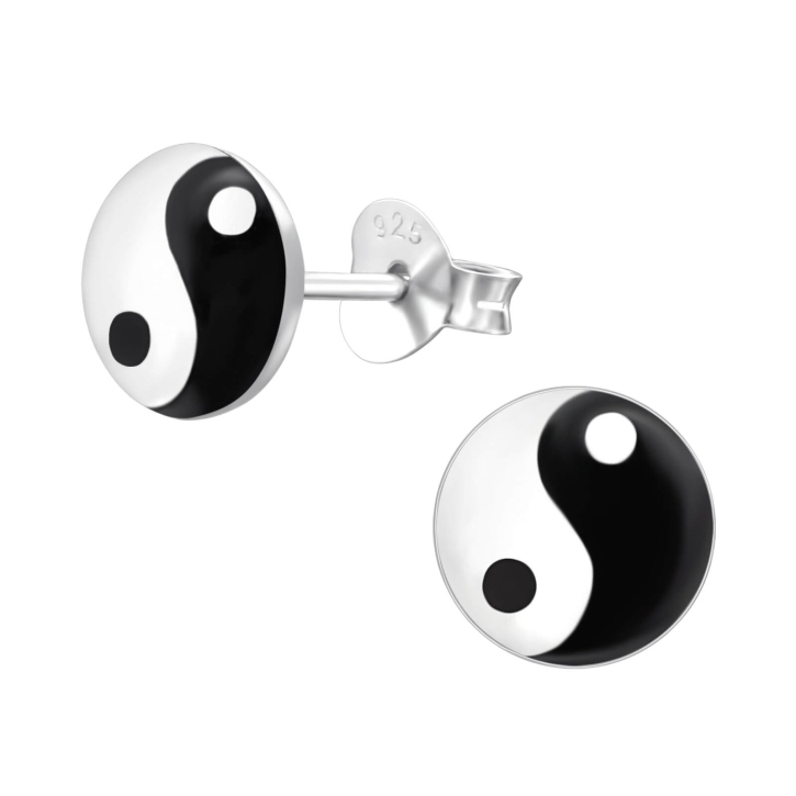 Ohrstecker 925 Sterling Silber Yin und Yang 7-9mm