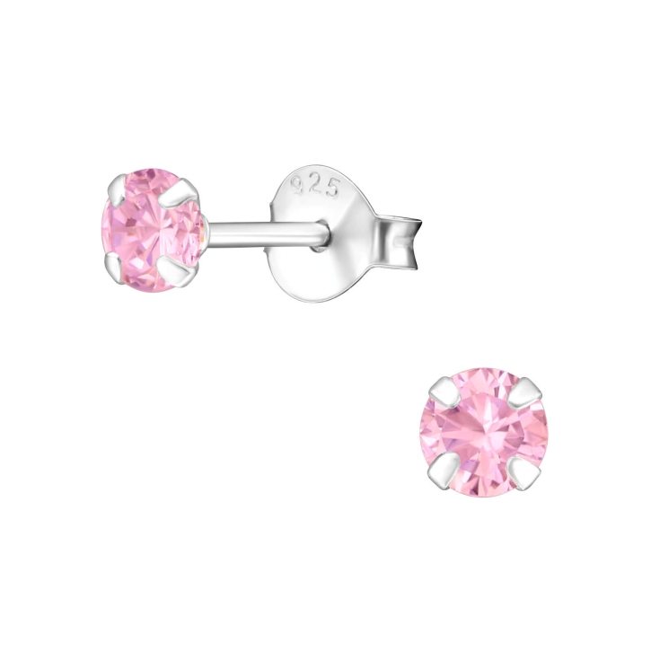 Ohrringe Ohrstecker 925 Sterling Silber mit Zirkonia in pink