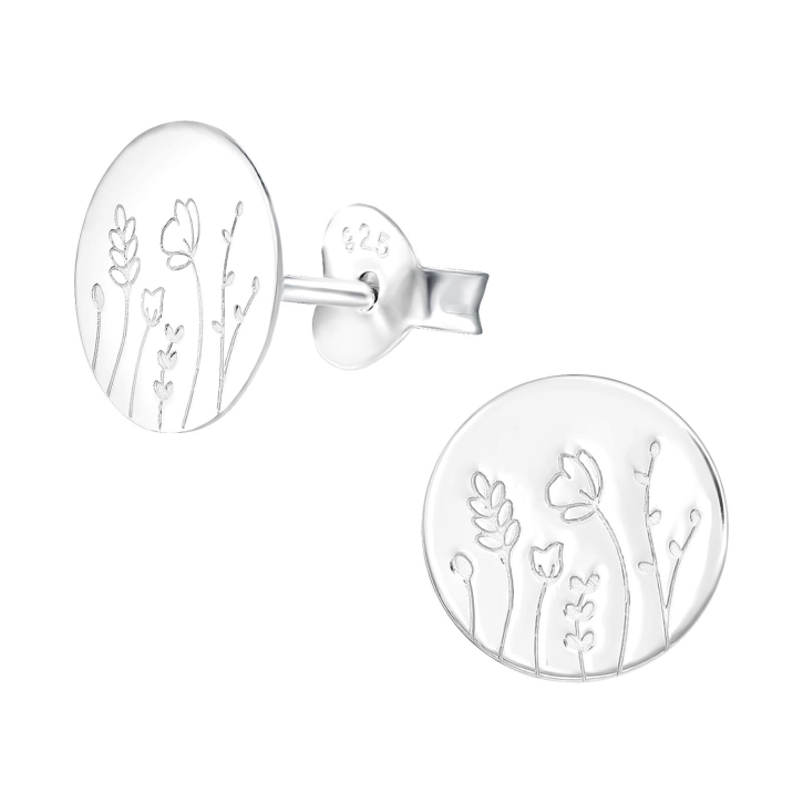 Ohrstecker 925 Sterling Silber Silberne lasergeschnittene Blumen-Ohrstecker