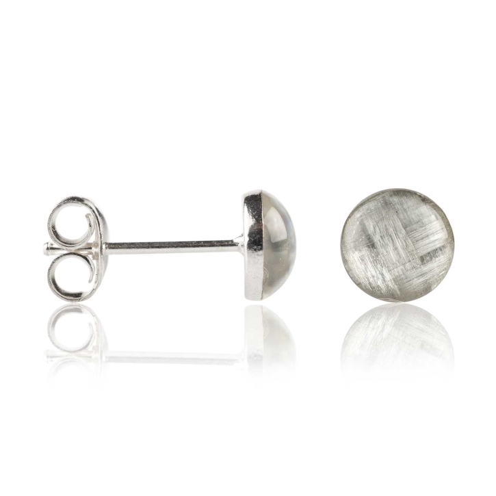 925 Sterling Silber Ohrstecker Carbonfaser in silber