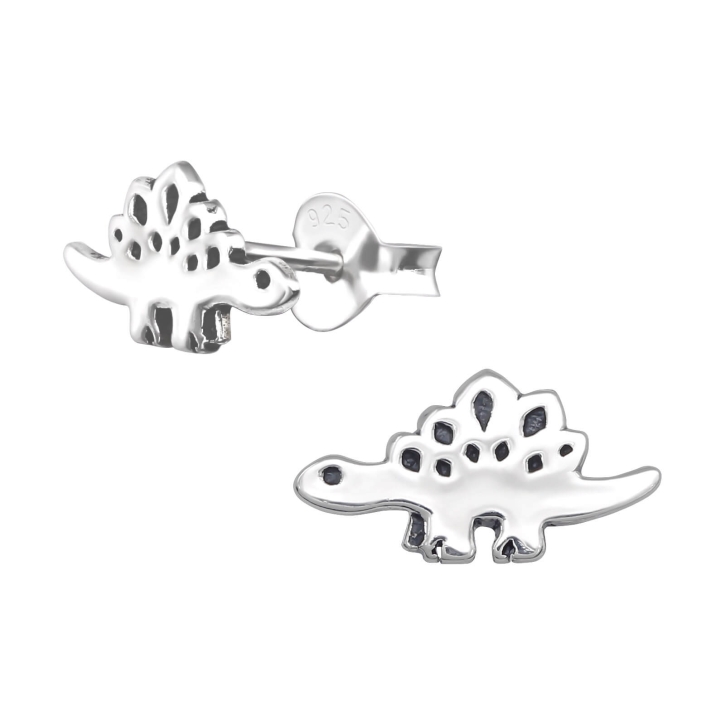 Dinosaurier Ohrstecker 925 Sterling Silber mit Stegosaurus