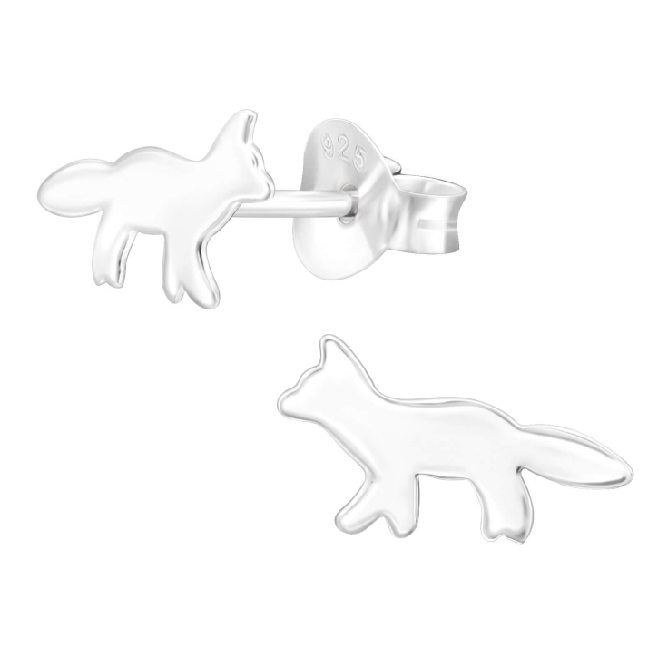 925 Sterling Silber Fuchs-Ohrstecker für Kinder