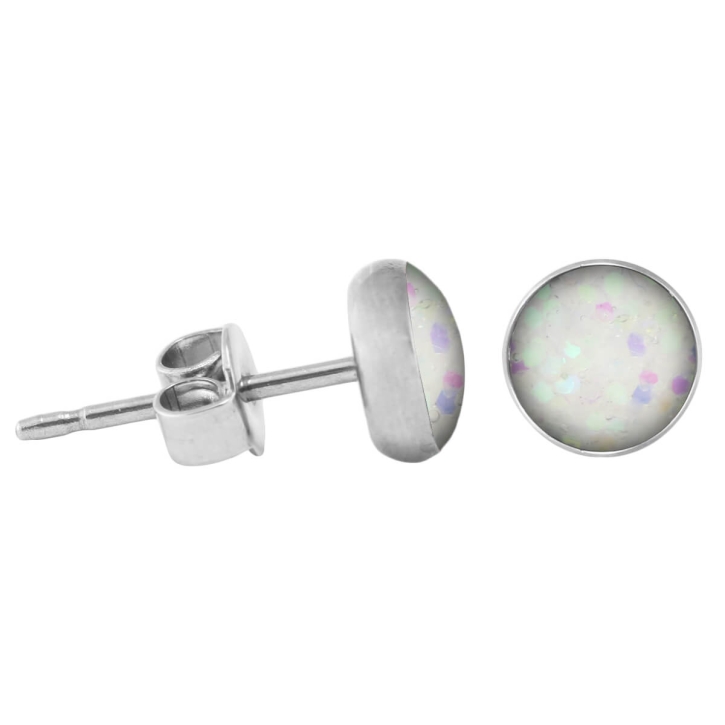 925 Sterling Silber Ohrstecker Glitterline in aurora borealis 5 mm