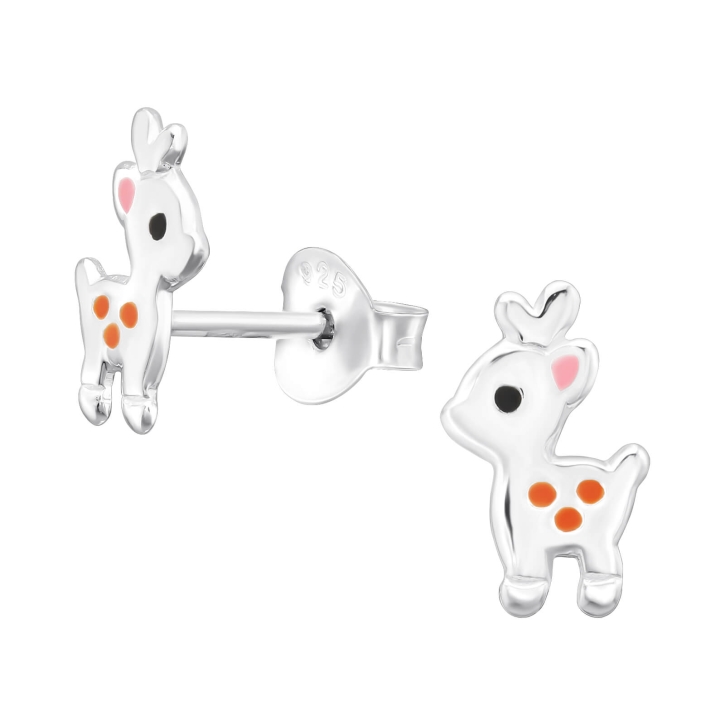 Kinder Ohrringe Ohrstecker 925 Sterling Silber mit Rehkitz