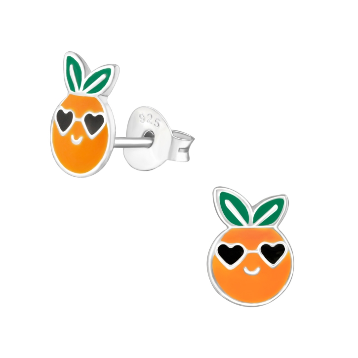 Ohrstecker 925 Sterling Silber mit Orange