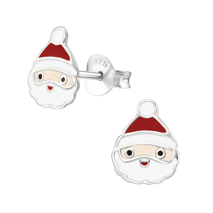 Ohrstecker 925 Sterling Silber mit Weihnachtsmannkopf