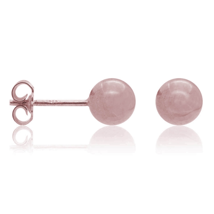 925 Sterling Silber Ohrstecker rosévergoldet mit Kugel 6mm