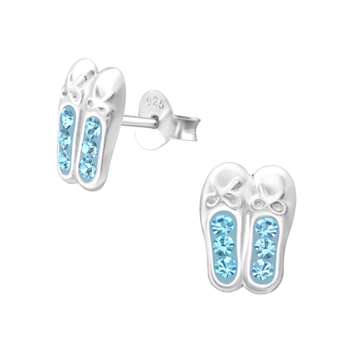 Ohrstecker 925 Sterling Silber Ballettschuhe in blau