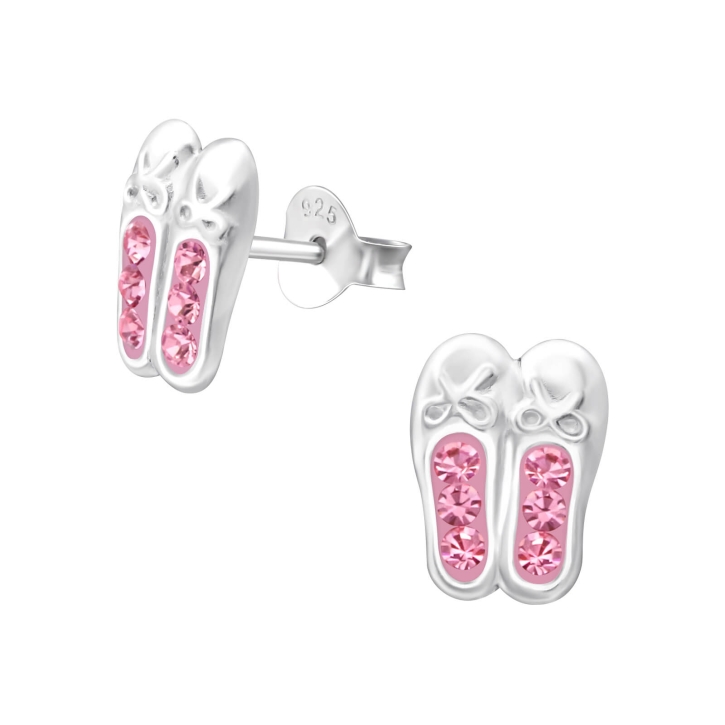 Ohrstecker 925 Sterling Silber Ballettschuhe in pink