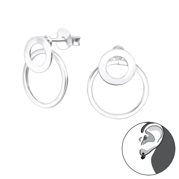 Ohrstecker 925 Sterling Silber Ear Jacket mit Ringen