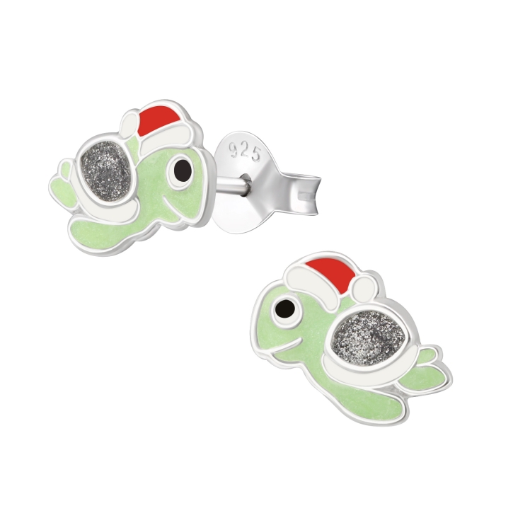 Ohrstecker 925 Sterling Silber mit weihnachtlicher Schildkröte