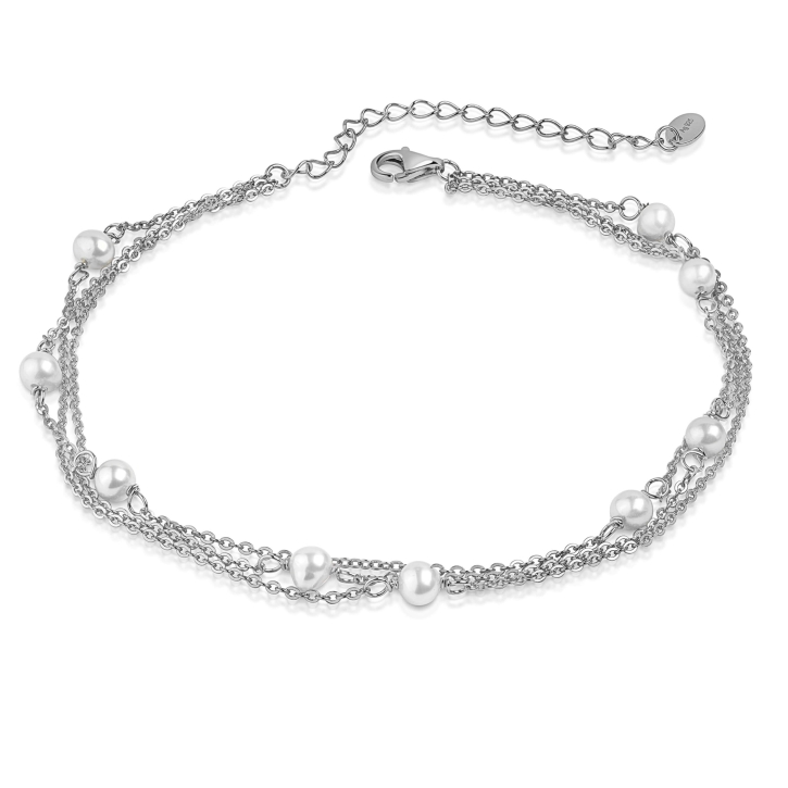 MARTIN1985 Damen Armband 3-reihig 925 Sterling Silber Süßwasserzuchtperlen mit Geschenkverpackung