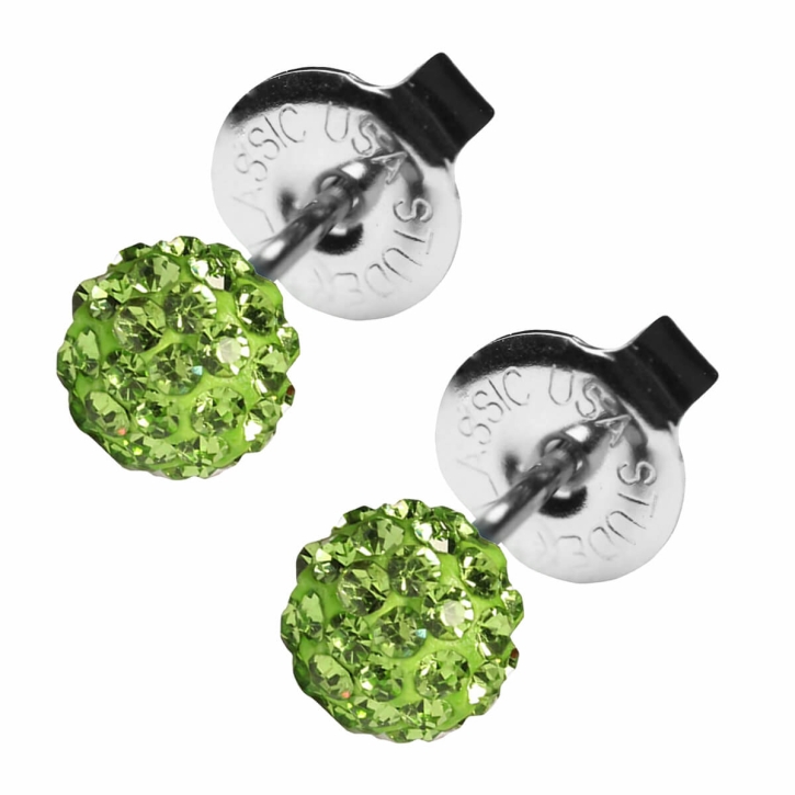 Studex Sensitive Chirurgenstahl Ohrstecker Feuerball Kristall grün 4,5 mm