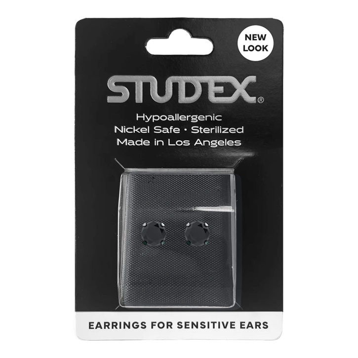 Studex Sensitive Chirurgenstahl DLC Ohrringe Ohrstecker Zirkonia 5mm in schwarz