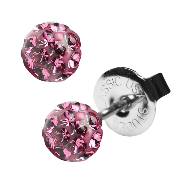 Erstohrstecker Shamballa in pink 4,5mm Studex System 75