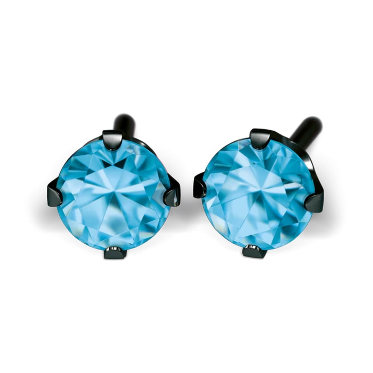 Studex System 75 Erstohrstecker Chirurgenstahl Sterile Ohrstecker Noir Zirkonia 4mm in blau