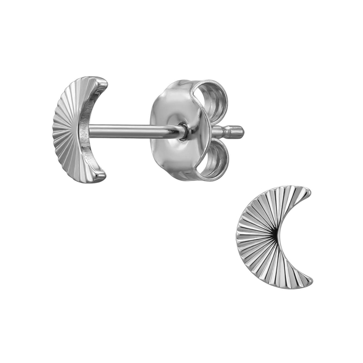 Titan Ohrringe Ohrstecker Mond mit Reliefstruktur