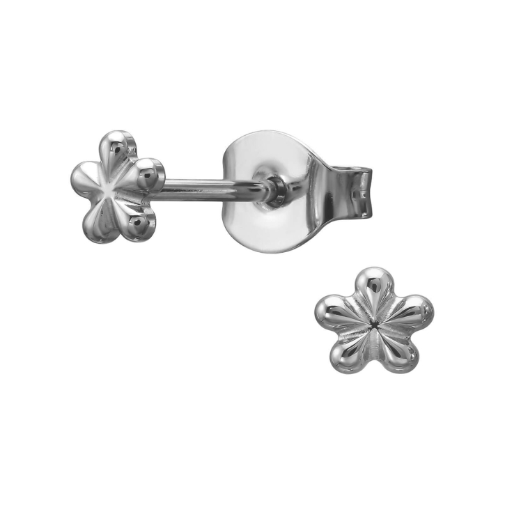 Titan Ohrringe Ohrstecker mit Blume Plumeria Frangipani 4mm