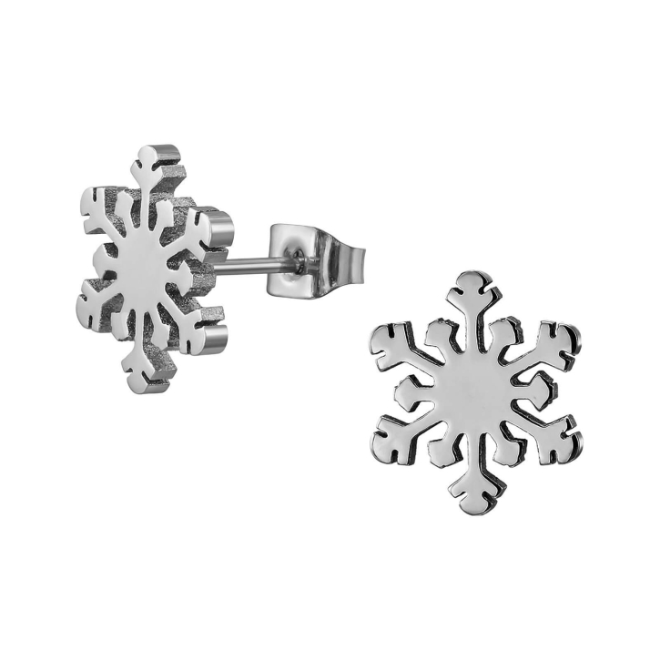 Titan Ohrringe Ohrstecker mit Schneeflocke 12mm