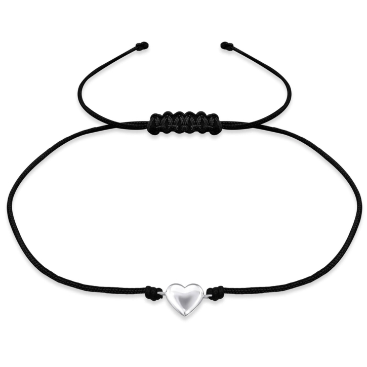 MARTIN1985 Hochwertiges Bolo Armband verstellbar mit Herz 925 Sterling Silber und Geschenkverpackung