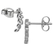 Ohrringe 316L Chirurgenstahl Ohrstecker Zweig mit Blättern silber