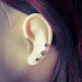 Ear Climber 925 Sterling Silber mit 3 Kreisen Ohrstecker Ohrklemme