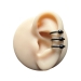 Ear Cuff Chirurgenstahl schwarz dreireihig 10-12mm mit Kugel