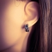 Edelstahl Scharniercreolen Ohrringe 13mm schwarz emailliert oder vergoldet mit Zirkonia