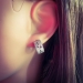 Ohrringe Edelstahl Scharniercreole 13mm diamantiert mit Stern