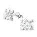 Kinder Ohrringe Ohrstecker 925 Sterling Silber Frosch mit Kristallen in verschiedenen Farben