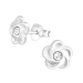 Blumen Ohrringe Ohrstecker 925 Sterling Silber mit Kristall in verschiedenen Farben