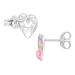Kinder Ohrringe Ohrstecker 925 Sterling Silber Herz in pink mit Kristallen