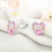 Kinder Ohrringe Ohrstecker 925 Sterling Silber Herz in pink mit Kristallen