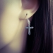925 Sterling Silber Ohrhaken Ohrringe mit Kreuz