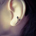 Geschwärzte Ear Climber 925 Sterling Silber mit Calla-Lilien-Blume Ohrstecker Ohrklemme