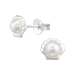 Ohrringe Ohrstecker vergoldet 925 Sterling Silber Meeresmuschel mit synthetischer Perle