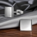 Titan Ohrringe Ohrstecker mit Quadrat 7mm