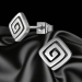 Titan Ohrringe Ohrstecker mit quadratischer Spirale 7mm