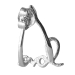 Ohrstecker 925 Sterling Silber Love Dangle Ear Jacket