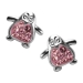Silber Ohrstecker Pinguin in pink