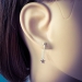 Ohrstecker Ear Jacket 925 Sterling Silber Ball 3mm mit hängender Kette und Stern