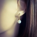 Creolen Ohrringe 925 Sterling Silber vergoldet mit synthetischer Perle 8mm