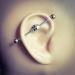 Industrial Ohrpiercing 925 Sterling Silber mit Totenkopf